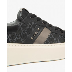 SNEAKERS  NEROGIARDINI DONNA GUANTO NERO T.GIOVE NERO/GRIGIO  T.BRILL ANTRACITE PU.GUATEM I514210D/100