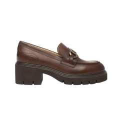 MOCASSINO NEROGIARDINI DONNA DELAVATO BEIGE EVA URBANA MARRONE TACCO 6CM I513981D/412