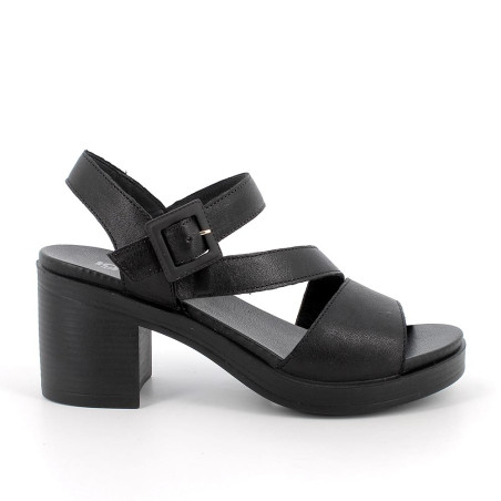 SANDALO CON TACCO IGI&CO DONNA CAPRA TAMPONATA NERO TACCO 6,8CM 7674200