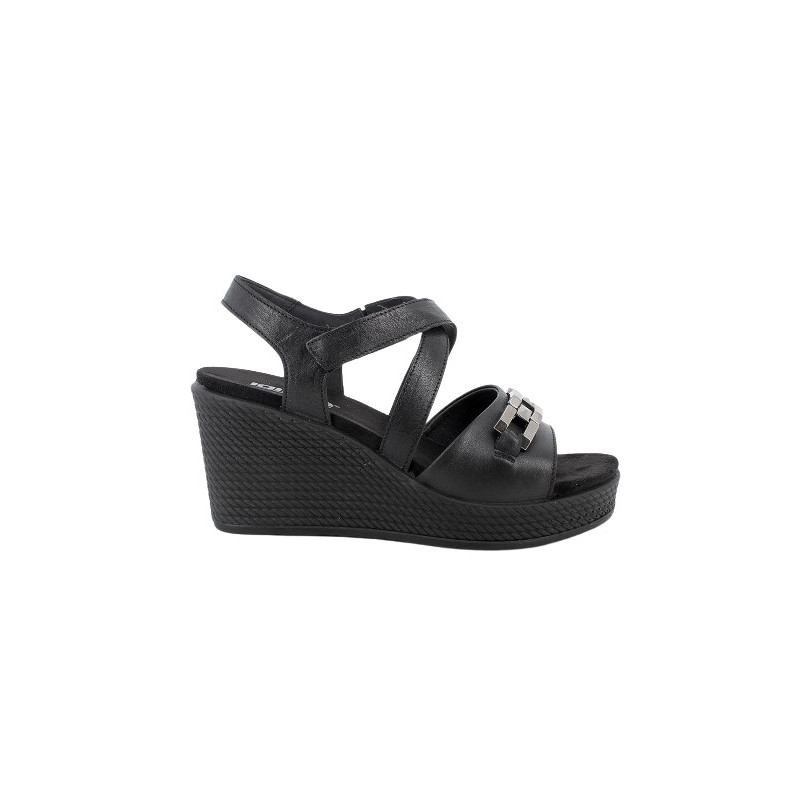 SANDALO CON ZEPPA IGI&CO DONNA NAPPA SOFT NERO 5673800