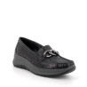 MOCASSINI CON ZEPPA IGI&CO DONNA IN PELLE NERO LAMINATO 6653044