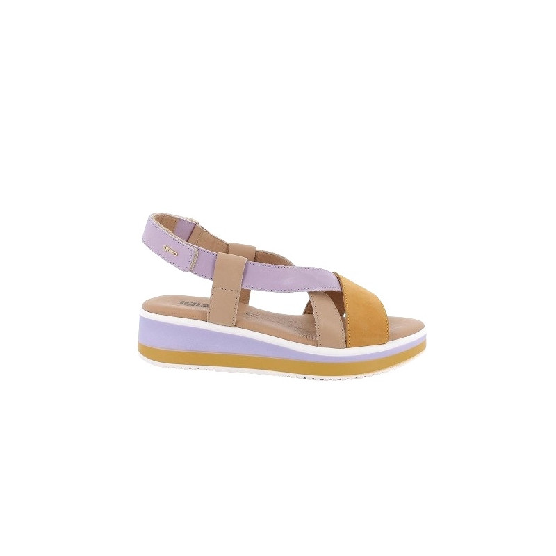SANDALO CON ZEPPA IGI&CO DONNA PELLE SINTETICA ORCHIEDEA/BEIGE 5685322