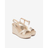 SANDALO CON ZEPPA NEROGIARDINI DONNA ETOILE SAND MIELE PU.MALFA E616021D/418