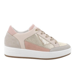 SNEAKERS IGI&CO DONNA PELLE/TESSUTO LAMINATO PLATINO BEIGE