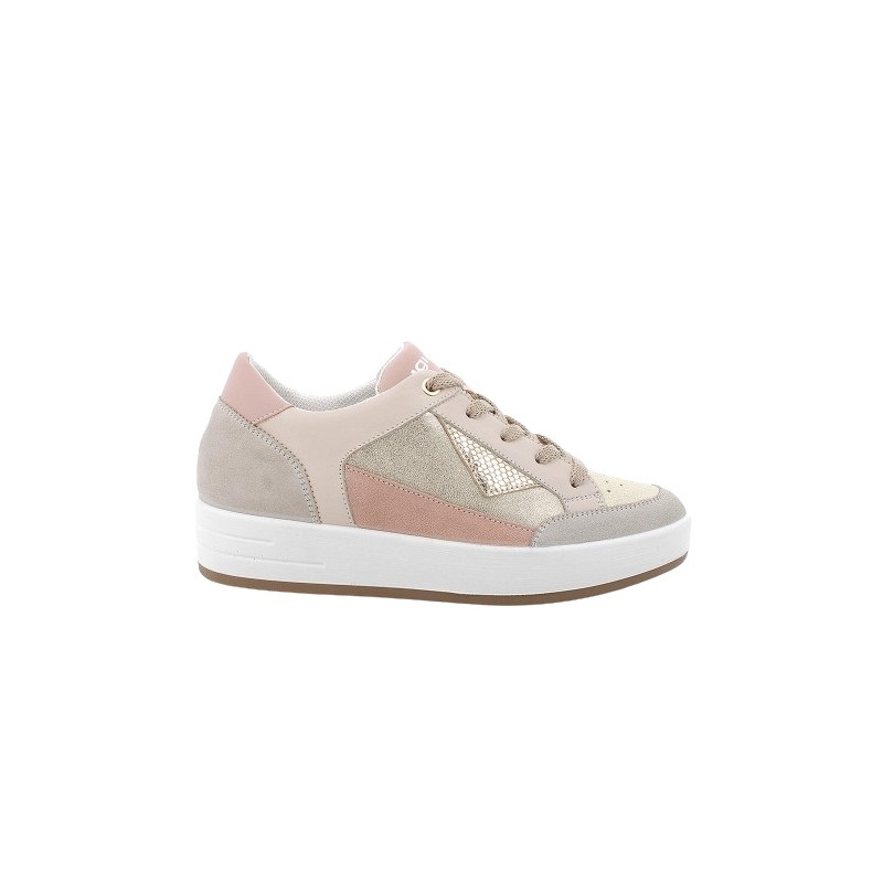 SNEAKERS IGI&CO DONNA PELLE/TESSUTO LAMINATO PLATINO BEIGE