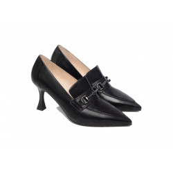 MOCASSINI CON TACCO NEROGIARDINI DONNA IN PELLE NERO 7,5CM  I308620DE/100
