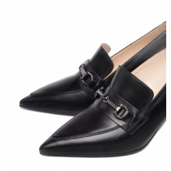 MOCASSINI CON TACCO NEROGIARDINI DONNA IN PELLE NERO 7,5CM  I308620DE/100