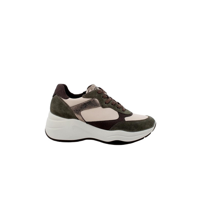 SNEAKERS  IGI&CO DONNA IN PELLE ECRU/BOSCO 4675833