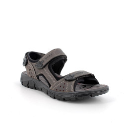 SANDALO IGI&CO UOMO PELLE/TESSUTO TRIVELCRO GRIGIO 5642611