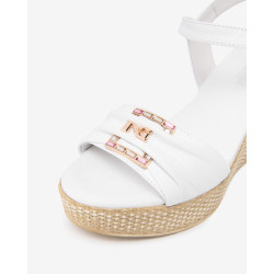 SANDALI CON TACCO NEROGIARDINI DONNA CILE BIANCO PU.MONOD.GELA E615980D8707