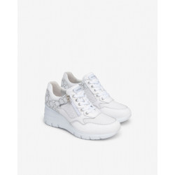 SNEAKERS NEROGIARDINI DONNA PELLE TESSUTO BIANCO E409880D/707