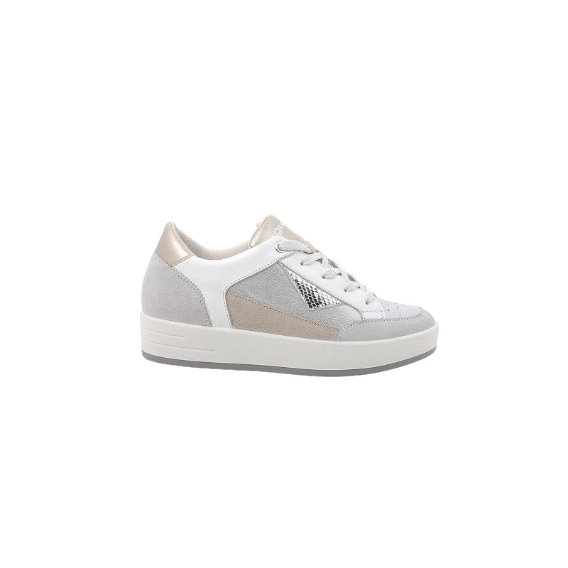 SNEAKERS IGI&CO DONNA PELLE/TESSUTO LAMINATO CRISTAL ARGENTO 5657033