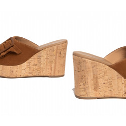 CIABATTE NEROGIARDINI DONNA VELOUR TABACCO PU.MUSAE307660D/326