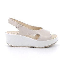 SANDALO CON ZEPPA IGI&CO DONNA CAPRA TAMPONATA PANNA 7666033