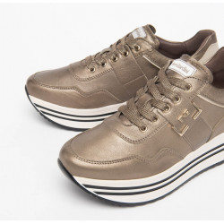 SNEAKERS NEROGIARDINI DONNA IN PELLE BROWN SAUVAGE IVORY I308380D/322