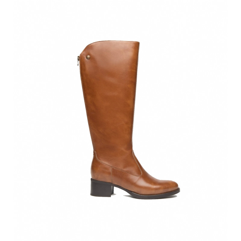 STIVALE CON TACCO NEROGIARDINI DONNA IN PELLE COLORE CUOIO I117561D/400