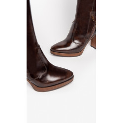 STIVALE CON TACCO NEROGIARDINI DONNA MANOLETE TESTA DI MORO ZEUS T.MORO I205730D/300