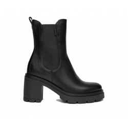 STIVALETTI CHELSEA ANFIBI NEROGIARDINI DONNA IN PELLE NERO ZIP TACCO 8CM  I309163D/100