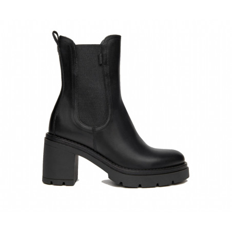 STIVALETTI CHELSEA ANFIBI NEROGIARDINI DONNA IN PELLE NERO ZIP TACCO 8CM  I309163D/100