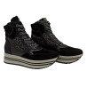 SNEAKER ALTA NEROGIARDINI DONNA VELOUR NERO ROCK SAND I205281D/100