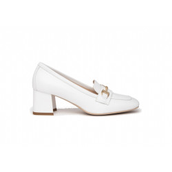 MOCASSINI NEROGIARDINI DONNA PELLE BIANCO TACCO 5,5CM E409471D/707