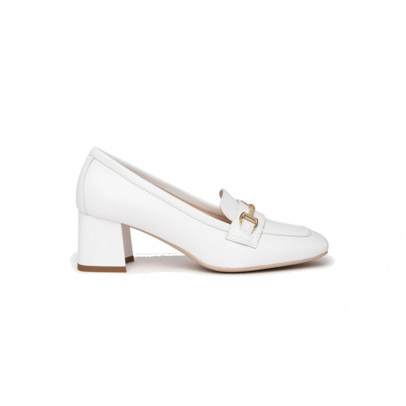 MOCASSINI NEROGIARDINI DONNA PELLE BIANCO TACCO 5,5CM E409471D/707
