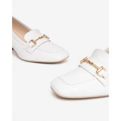 MOCASSINI NEROGIARDINI DONNA PELLE BIANCO TACCO 5,5CM E409471D/707