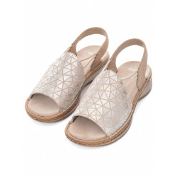 SANDALO ARA SHOES DONNA  NOVELKID,KALBVELOURSAND/SILBER,SANDHAWAII 2.0 12-29005-14