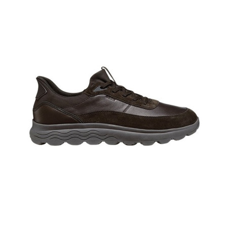 SNEAKERS GEOX UOMO SPHERICA PLUS A - NAPPA+SCAM DK BROWN U56MPA 08522 C6006