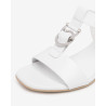 SANDALO CON TACCO NEROGIARDINI DONNA LOIRA BIANCO TPU LOZZA FEN NATURALE TACCO 5,5CM E615870D/707