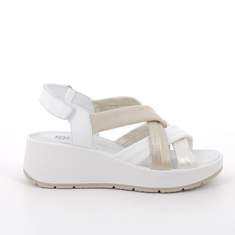 SANDALO CON ZEPPA IGI&CO DONNA SI.NAPPA BOTTAL BIANCO/PLATINO 7666722