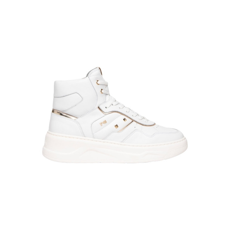 SNEAKERS NEROGIARDINI DONNA VELVET BIANCO T.BRILL PLATINO E306560D/707