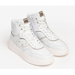 SNEAKERS NEROGIARDINI DONNA VELVET BIANCO T.BRILL PLATINO E306560D/707