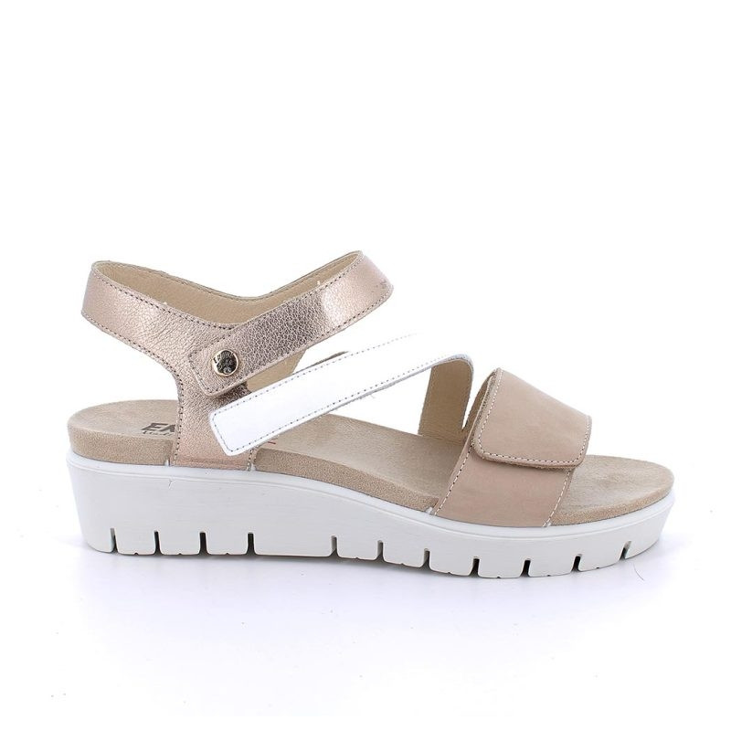 SANDALO CON ZEPPA  ENVAL SOFT DONNA NABUK SO/FIO.BO BEIGE SCURO 7790322