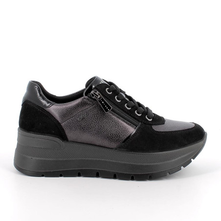 SNEAKERS CON ZEPPA IGI&CO DONNA SCAM.SU/FIO.BOT NERO/ANTRACITE 8677500