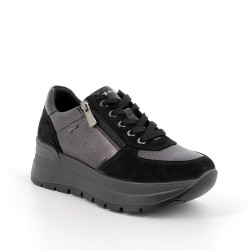SNEAKERS CON ZEPPA IGI&CO DONNA SCAM.SU/FIO.BOT NERO/ANTRACITE 8677500