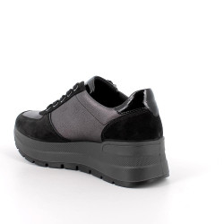 SNEAKERS CON ZEPPA IGI&CO DONNA SCAM.SU/FIO.BOT NERO/ANTRACITE 8677500