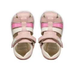 SANDALO GEOX PRIMI PASSI BAMBINA B S.MACCHIA G. B - NAP+VIT.SIN LT ROSE/MULTICOLOR B254WB 085BC C8WE8
