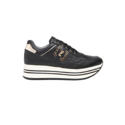 SNEAKERS NEROGIARDINI DONNA GUANTO NERO T.BRILL PLATINO  PU.BETA  PANNA I411560D/100