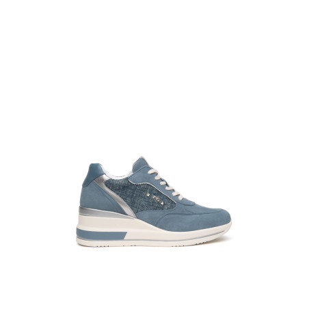 SNEAKERS NEROGIARDINI DONNA VELOUR AVIO T.LINO LUREX 06 AVIO OXIGEN GRIGIO SAUVAGE JEANS E615230D/203