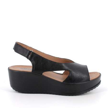 SANDALO CON ZEPPA IGI&CO DONNA  CAPRA TAMPONATA NERO 7666000