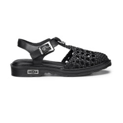 SANDALO CULT DONNA SABBATH 4428 SANDAL W WEAV.LEATHER BLACK CLW442800