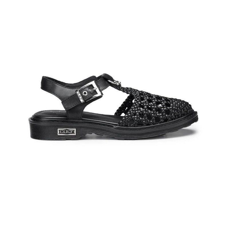 SANDALO CULT DONNA SABBATH 4428 SANDAL W WEAV.LEATHER BLACK CLW442800