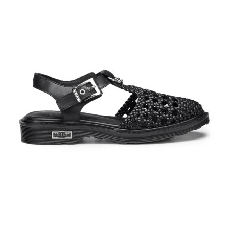 SANDALO CULT DONNA SABBATH 4428 SANDAL W WEAV.LEATHER BLACK CLW442800