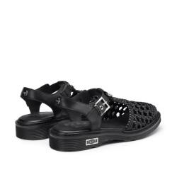 SANDALO CULT DONNA SABBATH 4428 SANDAL W WEAV.LEATHER BLACK CLW442800