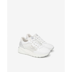 SNEAKERS NEROGIARDINI DONNA SKIPPER BIANCO T.NORA BIANCO 17 T.BRILL ARGENTO ETOILE ARGENTO E615180D/707