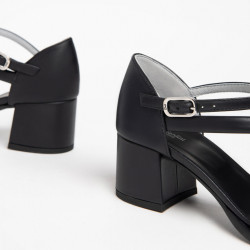 SANDALO CON TACCO NEROGIARDINI DONNA TAMIGI NERO TR ROSE NERO E307570D/100