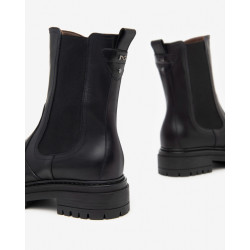 STIVALETTO NEROGIARDINI DONNA CHELSEA IN PELLE GUANTO NERO TR FOLGARIA I411830D/100