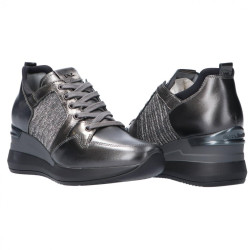 SNEAKERS NEROGIARDINI DONNA CON ZEPPA PARADISE PERL.PIOMBO T.BRILL ANTRACITE A908860D109