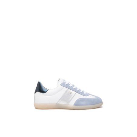 SNEAKERS NEROGIARDINI DONNA VELOUR FIORDALISO CILE BIANCO ETOILE ARGENTO NETTUNO OCEANO E512855D/623